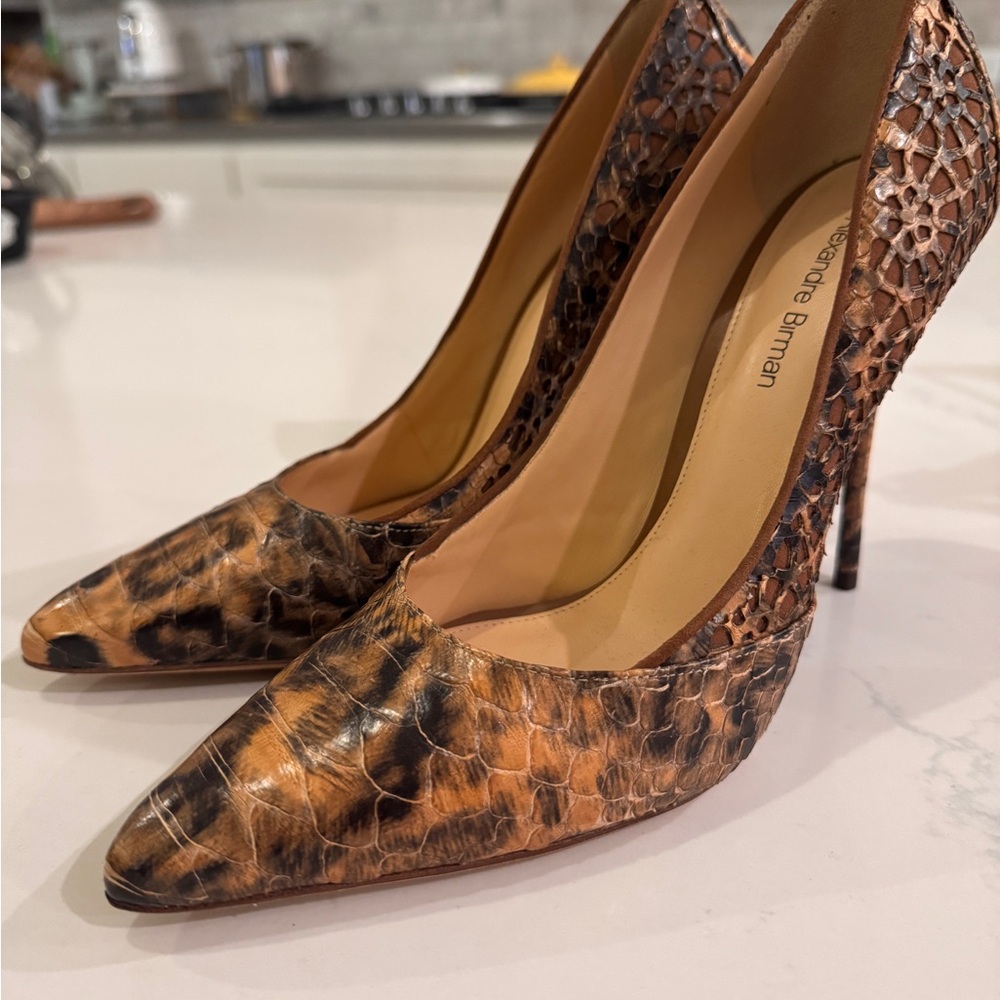 Alexandre Birman Brown Animal Print Heels